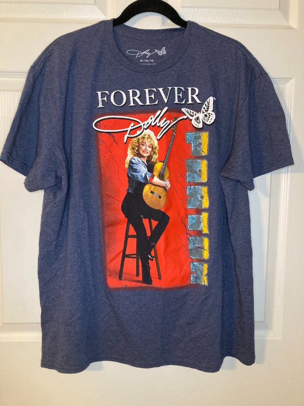 Dolly Parton Men's Blue Gray FOREVER Dolly Graphic T-Shirt - Size XL